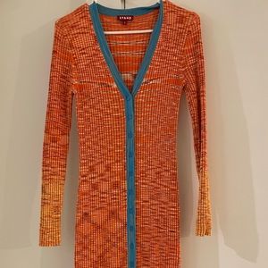 Staud long sweater dress. Great color and fit. Very flattering on.